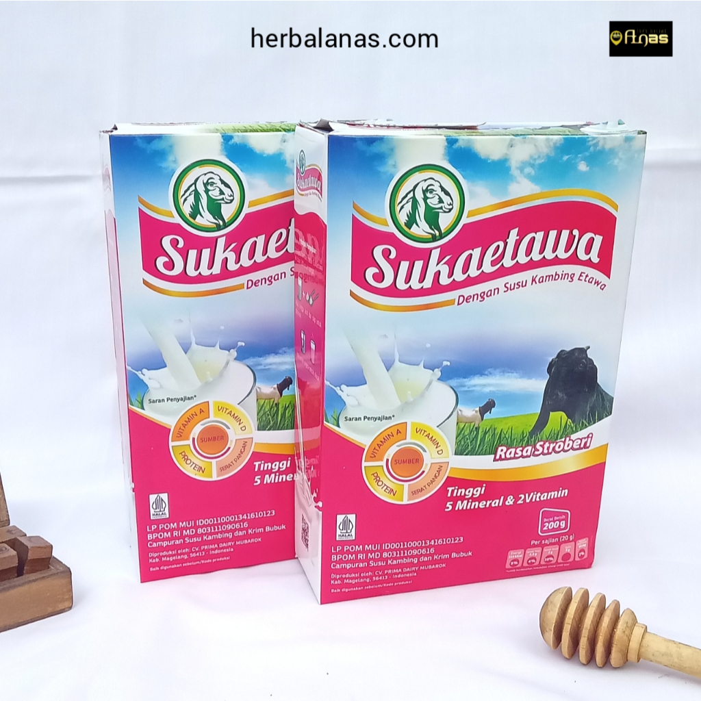 

Sukaetawa stroberi susu kambing etawa rasa strobery berat 200gr original susu bubuk melancarkan asi