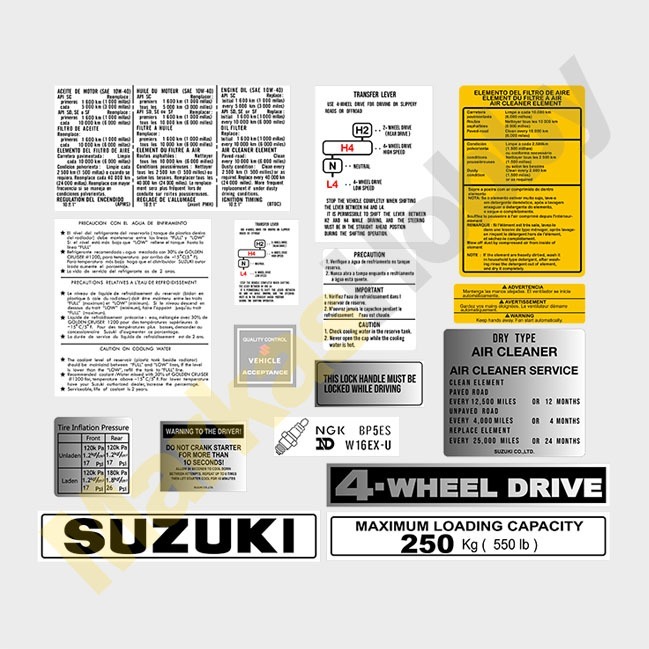 Stiker Suzuki Jimny LJ80 Set