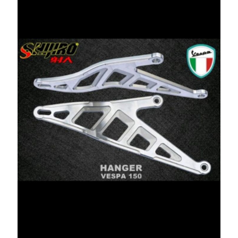 Bracket Shijiro Bracket Plat Knalpot Vespa Sprint Primavera S iget  Bahan Almunium CNC T6 Plat Brack