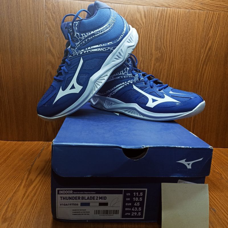 Sepatu Volley Mizuno Thunder Blade 2 MID (Navy/White) 100% ORIGINAL