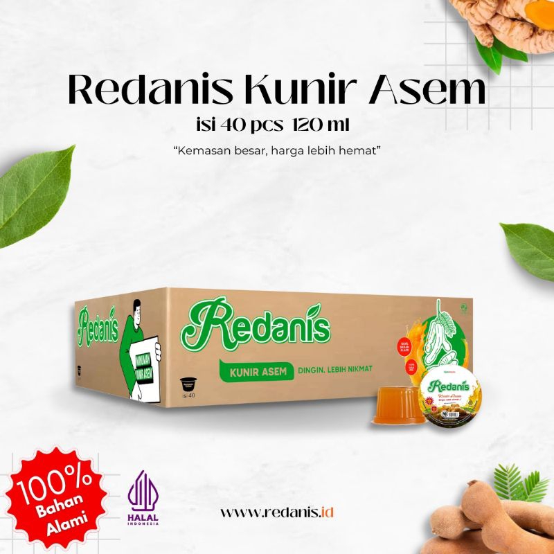 

100% Bahan Alami - Minuman Kunir Asem / Kunyit Asam isi 40Pcs - Redanis