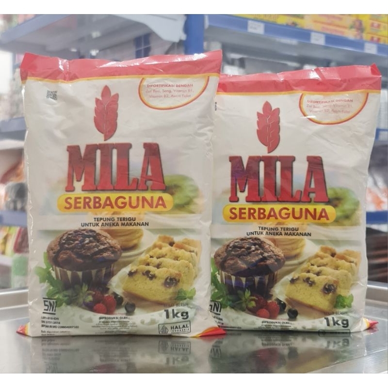 Milq Terigu Protein Sedang 1kg/Tepung Terigu Mila/Tepung Serbaguna Mila/Tepung Terigu Mila