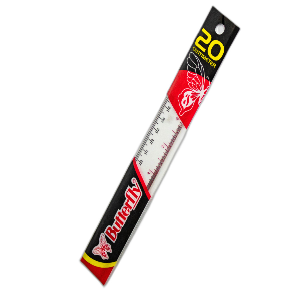 

RULER / GARISAN / PENGGARIS ACRYLIC / PENGGARIS AKRILIK / PENGGARIS BENING CLEAR TRANSPARAN / PENGGARIS BUTTERFLY 20 CM
