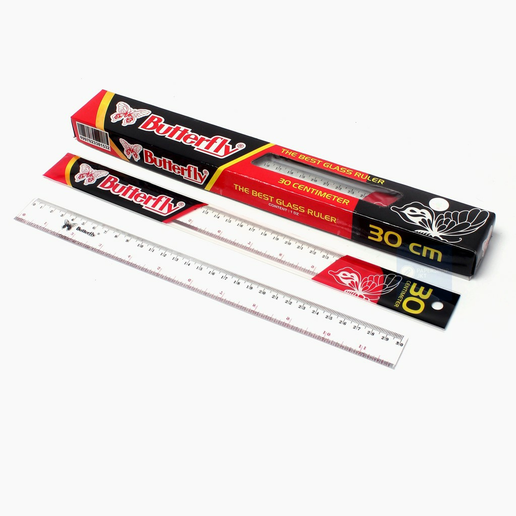 

RULER / GARISAN / PENGGARIS ACRYLIC / PENGGARIS AKRILIK / PENGGARIS BENING CLEAR TRANSPARAN / PENGGARIS BUTTERFLY 30 CM