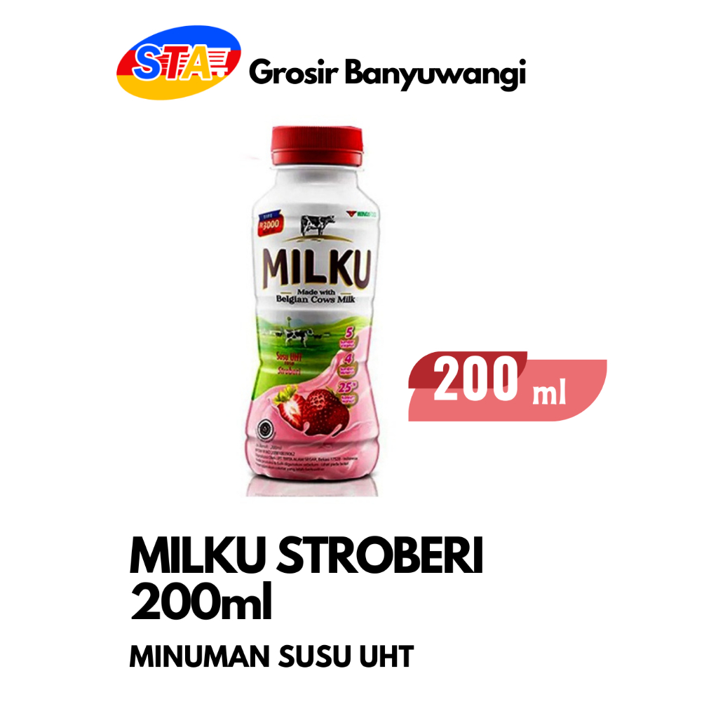 

MILKU STROBERI 200ML | MINUMAN SUSU RASA STROBERI/STRAWBERRY