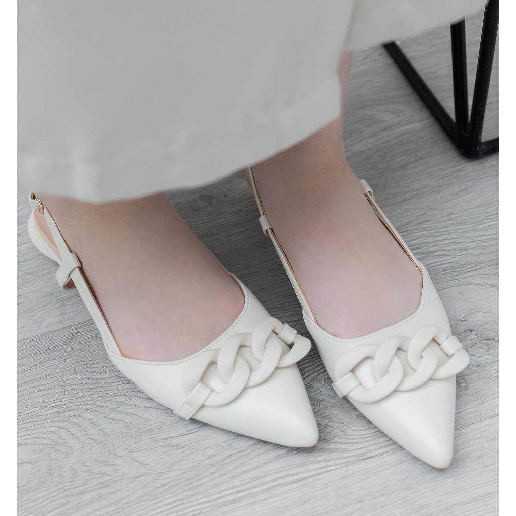 NCY Shoes Fernanda Slingback Shoes warna White
