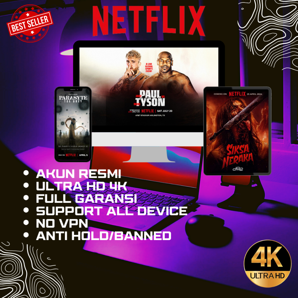 Netflix 1 Tahun 4K Ultra HD ANTI HOLD