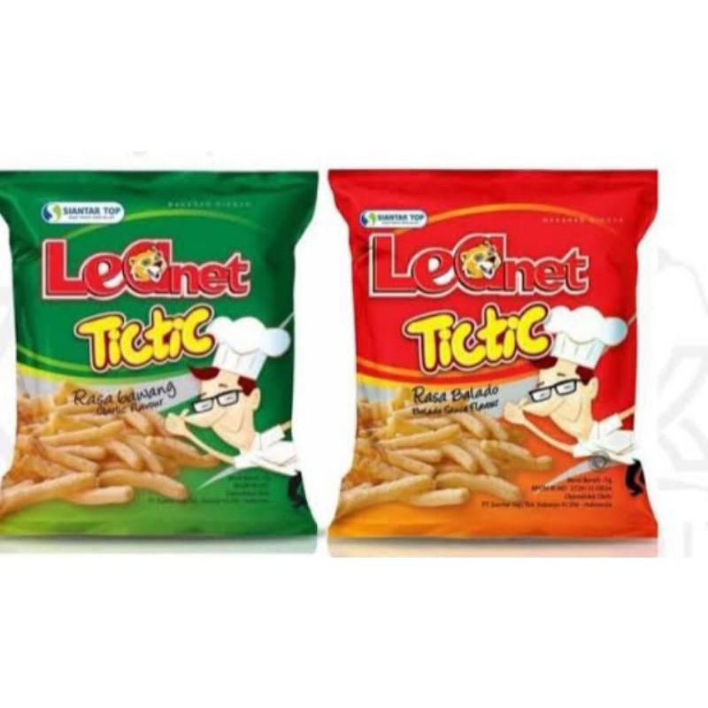 

tic tic leonat/tic tic Snack stik rasa bawang kemasan renceng isi 10pcs x 10gram