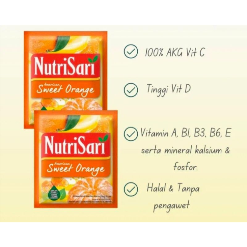 

NutriSari Sweet Orange( 10Pcs ) 1Renceng