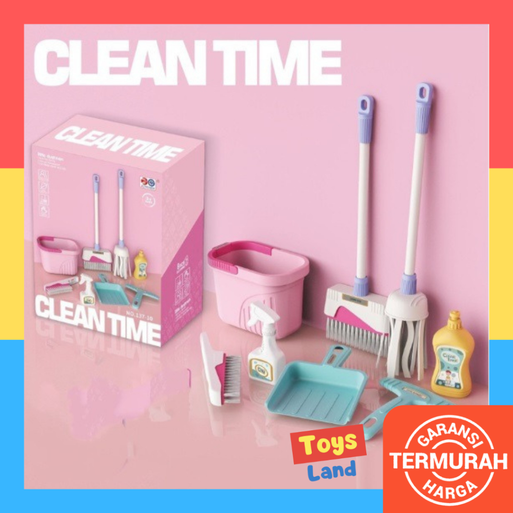Mainan Cleaning Set Anak Clean Time Mainan Peran Mainan Sapu Pel Anak Mainan Alat Kebersihan Mainan 