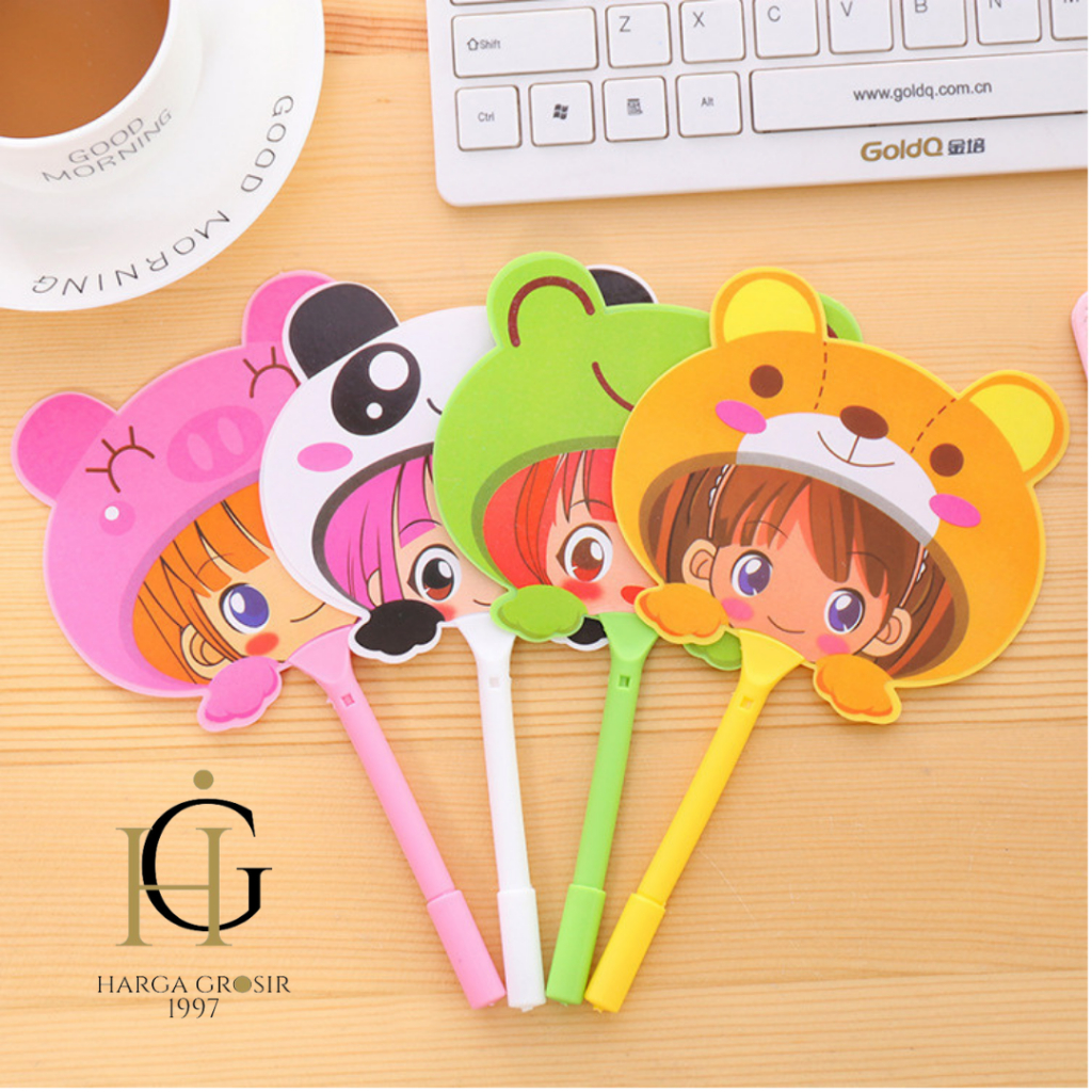 

Pulpen gel kipas hewan costume cewe warna warni alat tulis sekolah termurah imut bisa cod