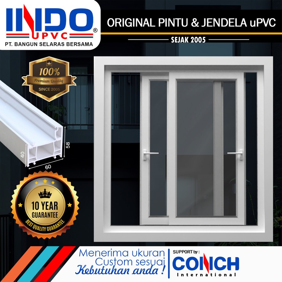 INDO UPVC - Jendela Sliding