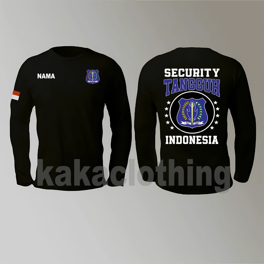 KAOS LENGAN PANJANG SECURITY TANGGUH INDONESIA WARNA HITAM