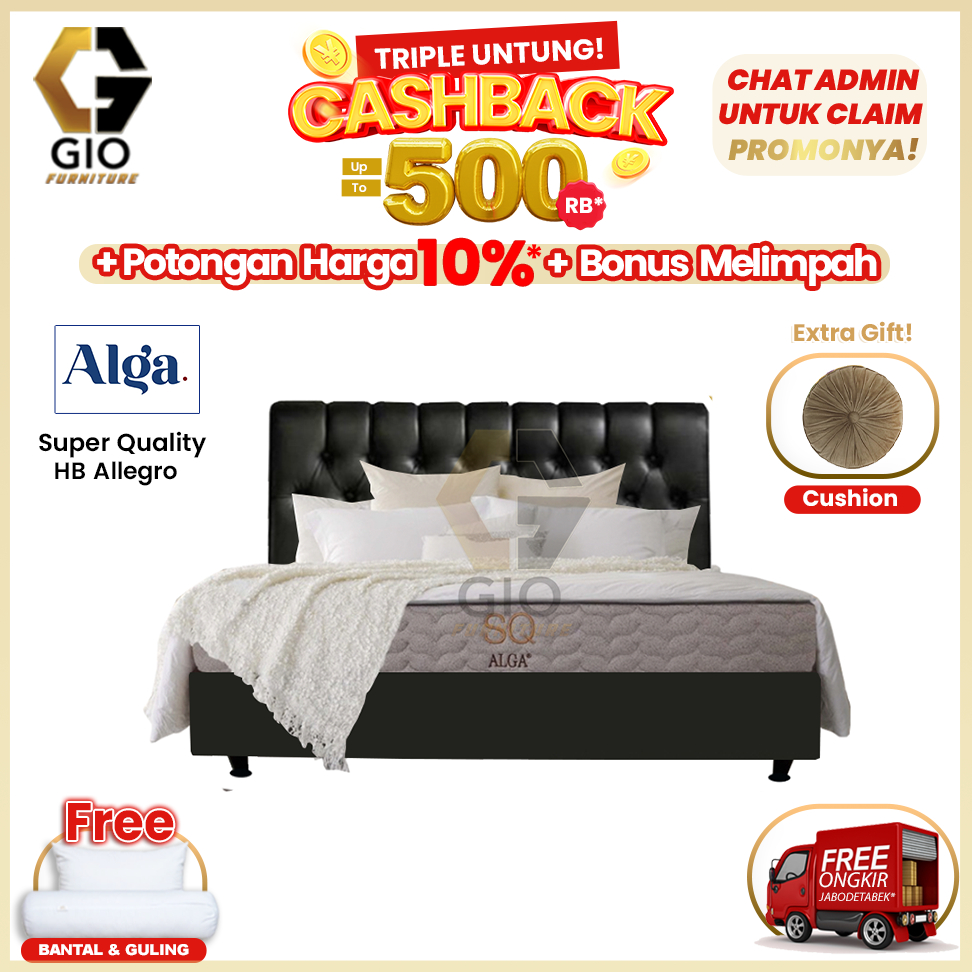 Alga Kasur Spring Bed Super Quality D/S Allegro (Fullset)
