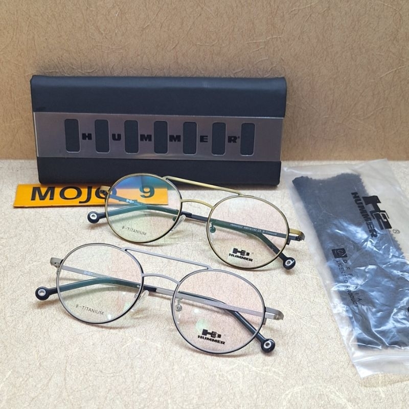 kacamata bulat titanium double bridge uniqe unisex