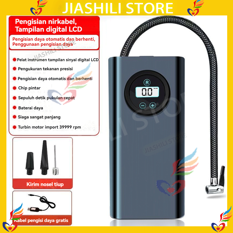 [COD] Jiashili  VIVAN VTI02 TIRE INFLATOR POMPA BAN ELEKTRIK / PORTABLE POMPA