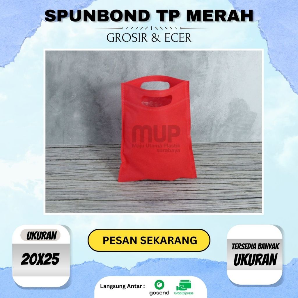 

Spunboon TP Merah 20x25/Tas Kain/Tas Belanja//TOKO MAJU UTAMA PLASTIK