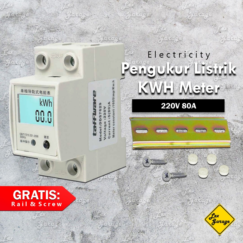 KWH Watt Meter Digital 1 Phase Pengukur Meteran Listrik Voltmeter