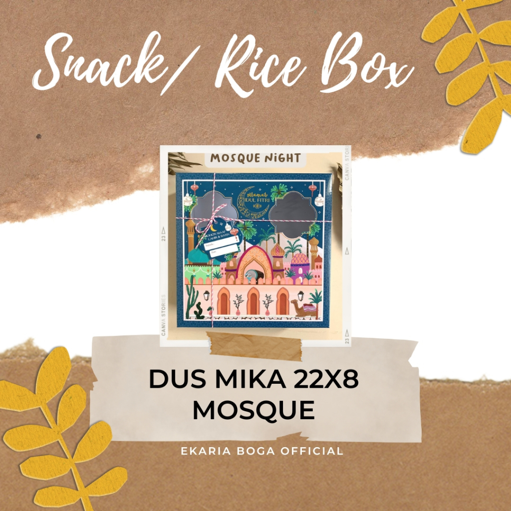 SNACK BOX/ RICE BOX | DUS KUE | LEBARAN | DUS MIKA 22X8 MOSQUE
