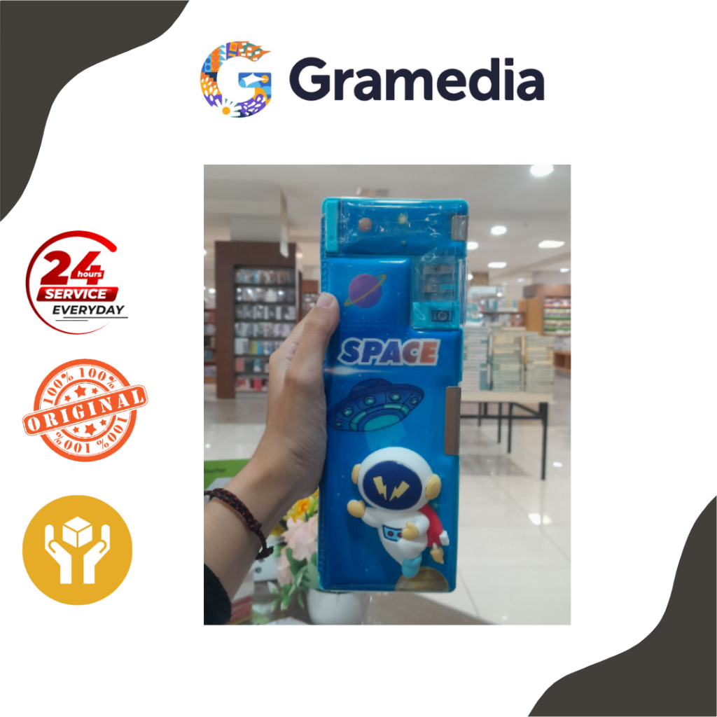 

Gramedia Mega - XLJ Hard Pencase Blue With Squishy Astronout 35281-A