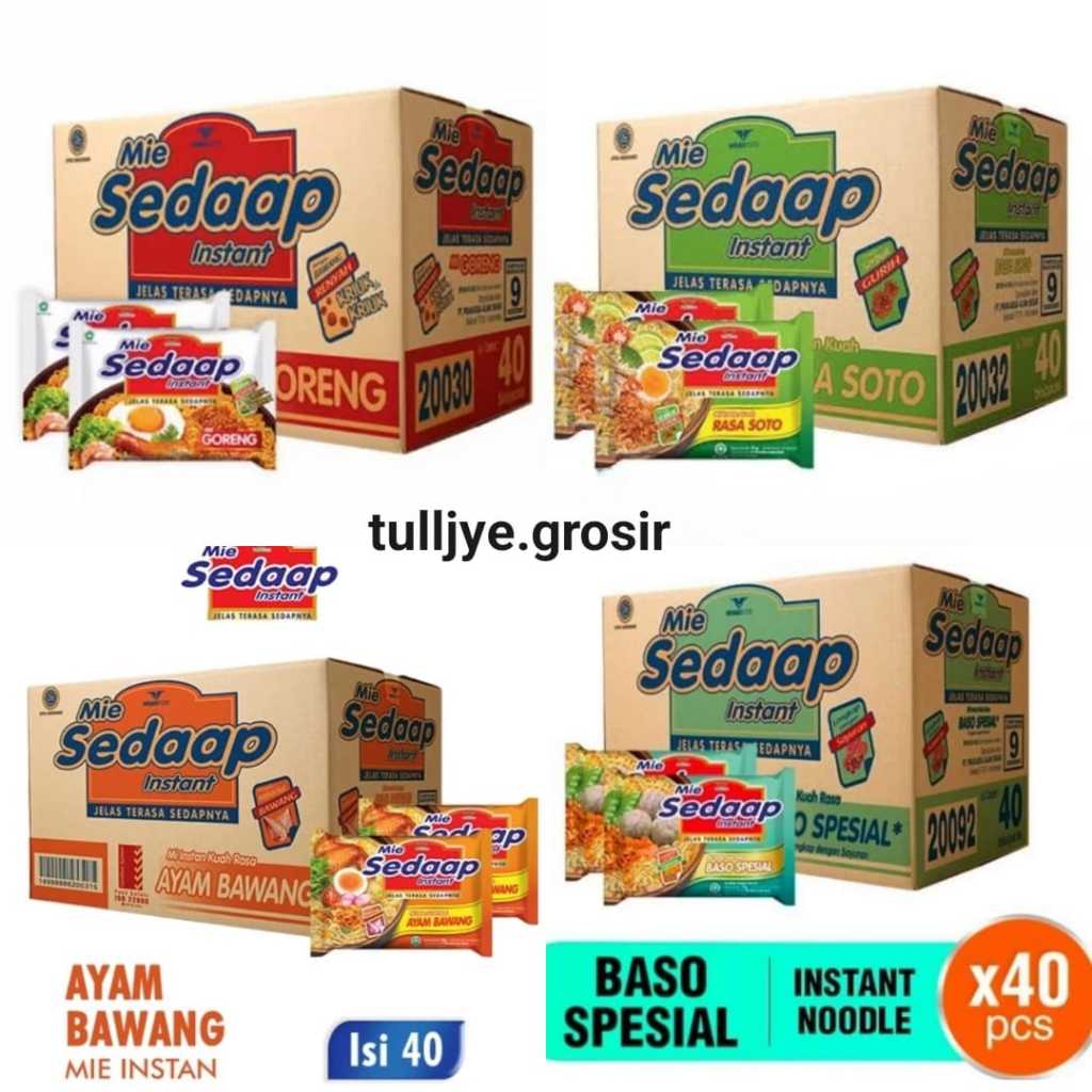 (1 KARTON) Mie Sedaap Goreng / Mie Sedaap Soto 1 Dus / Mie Sedaap Isi 40 pcs