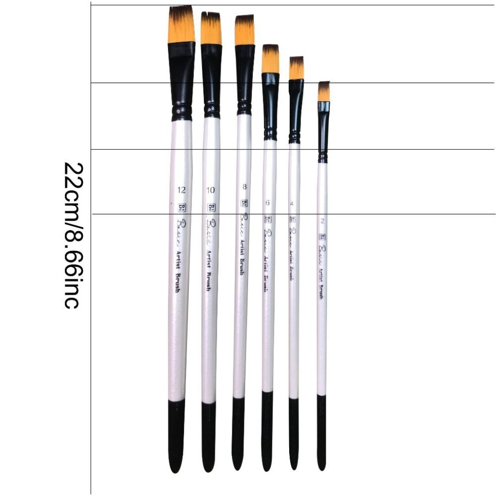 

BALIARTEMEDIA Artist Basic Single Flat Brush White And Black Bali Art Supplies / Kuas Lukis Satuan