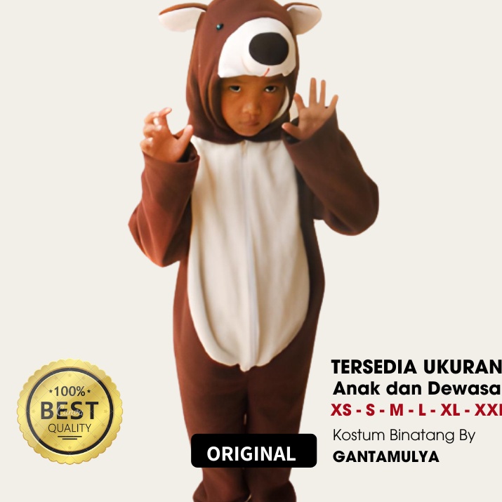 BAJU KOSTUM ONESIE BERUANG UNTUK ANAK DAN DEWASA  ONESIE BERUANG  BAJU BERUANG  KOSTUM ANAK  KOSTUM 