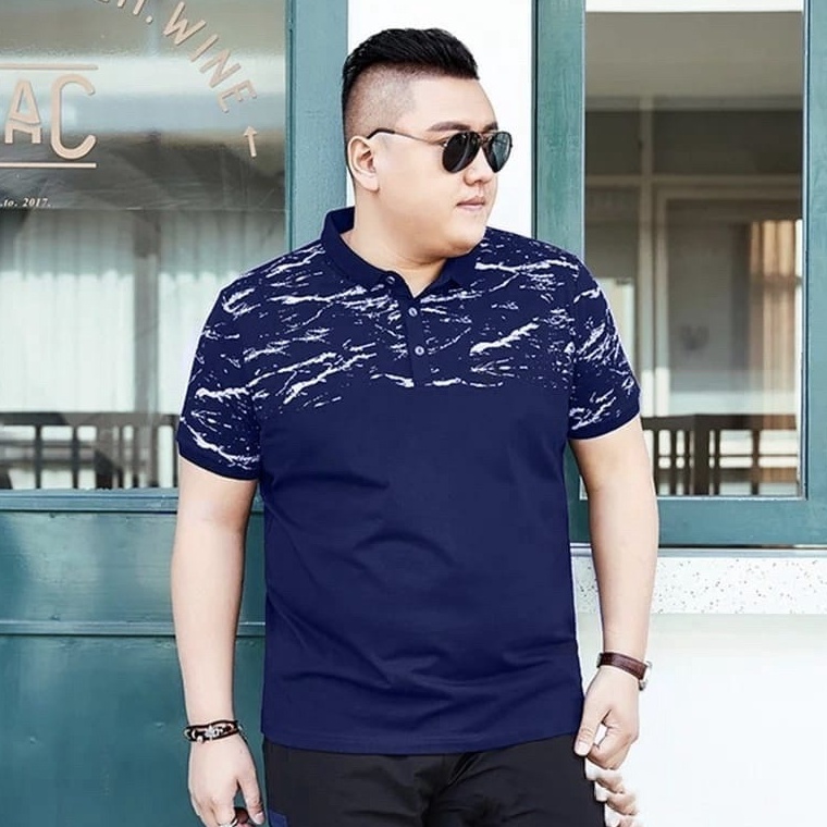 Modern BAJU KAOS JUMBO PRIA ATASAN KERAH COWOK BIGSIZE AARON PREMIUM KEKINIAN