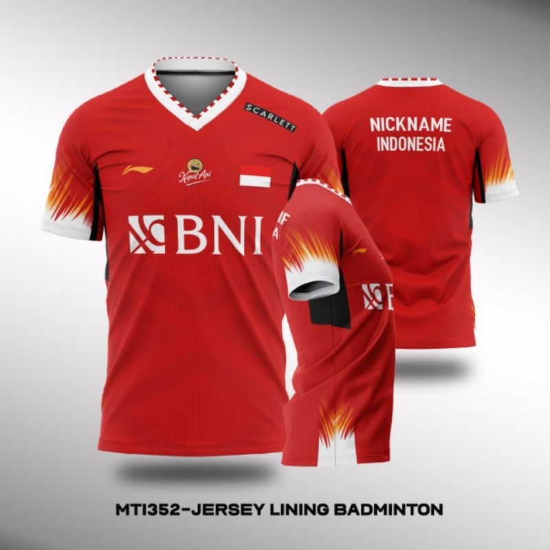 Kaos Jersey Badminton Bulutangkis Thomas Cup 2024 Fullprint Custom