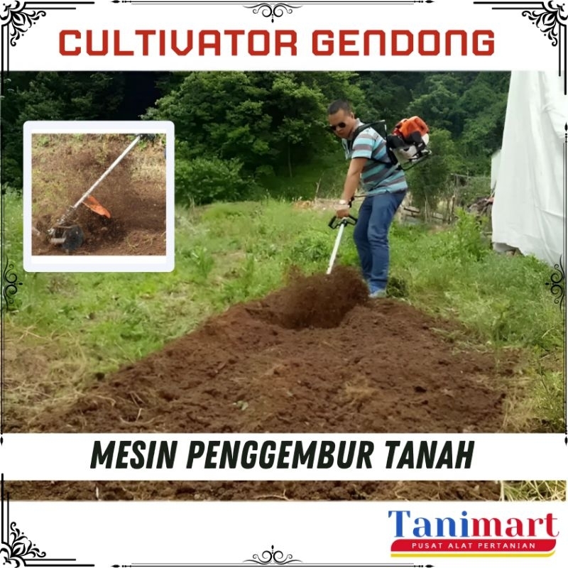 MESIN PRNGGRMBUR TANAH ROTARI MINI / CAKAR BAJA / MESIN TRAKTOR MINI / MESIN PENYIANG GULMA / MESIN 