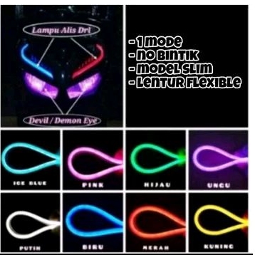 1 pcs 1 biji lampu alis lampu devil eye lamou alis diam lampu neon silikon silicon lampu lampi ring 