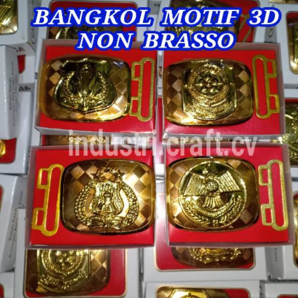 Kepala Bangkol Motif 3D Non Braso Satpam Security Baut Tempel Tebal Kelengkapan Atribut Ikat Pinggan