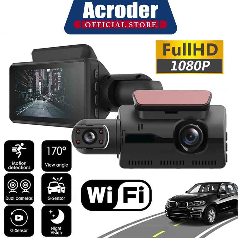 HARGA SPESIAL Acroder Dashcam Mobil WIFI 18P Loop Recording Perekaman 24 Jam Pemantauan Parkir Gsens