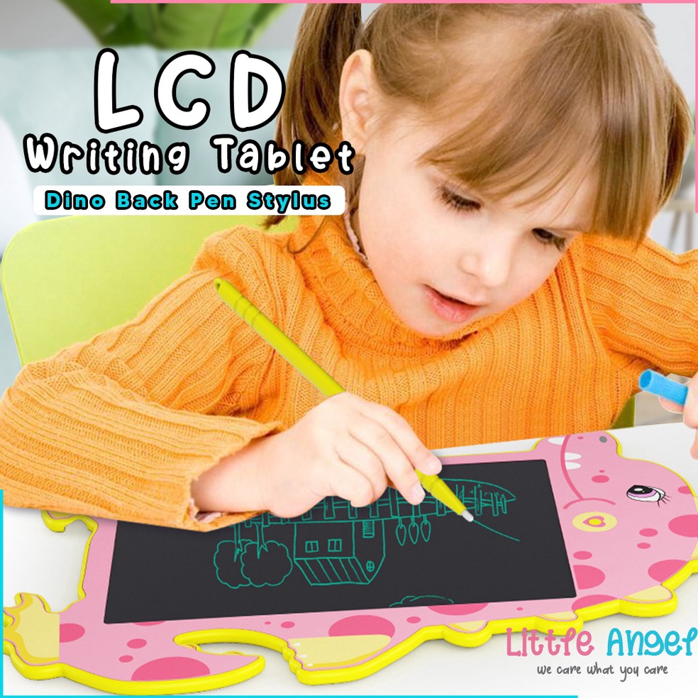 TREND TERBARU LCD TABLET DINO KARAKTER EDUKASI ANAK  DRAWING WRITING TABLET Belajar Sekolah  Papan T