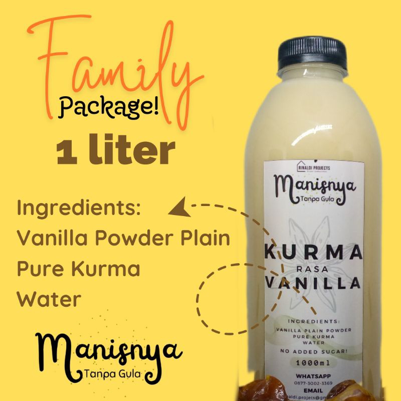 

Energy Booster, Penambah Stamina, Minuman Mengenyangkan, Best Seller - Kurma rasa Vanilla