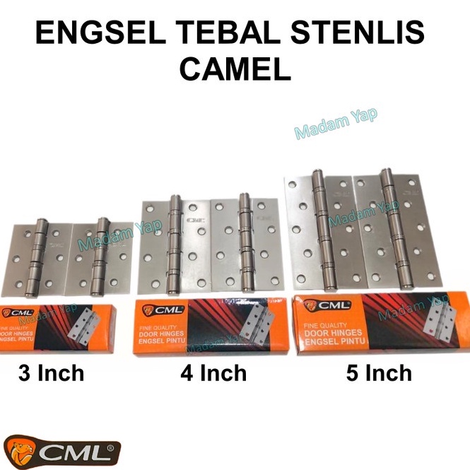 Subsidi Engsel Tebal Stenlis Stainlis 3 4 5 Inch CML Pintu Jendela Anti Karat