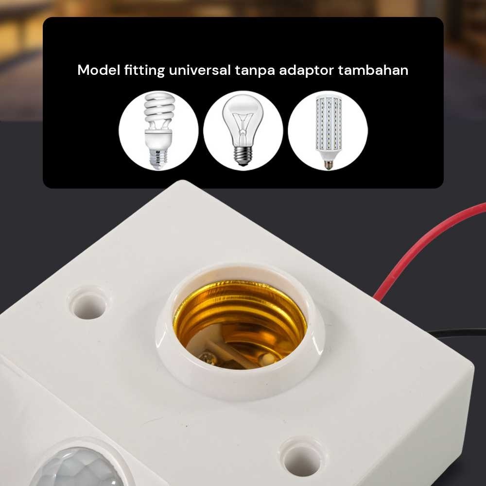Timer Fitting Lampu Bohlam Sensor Gerakan Wireless Infrared Motion IR