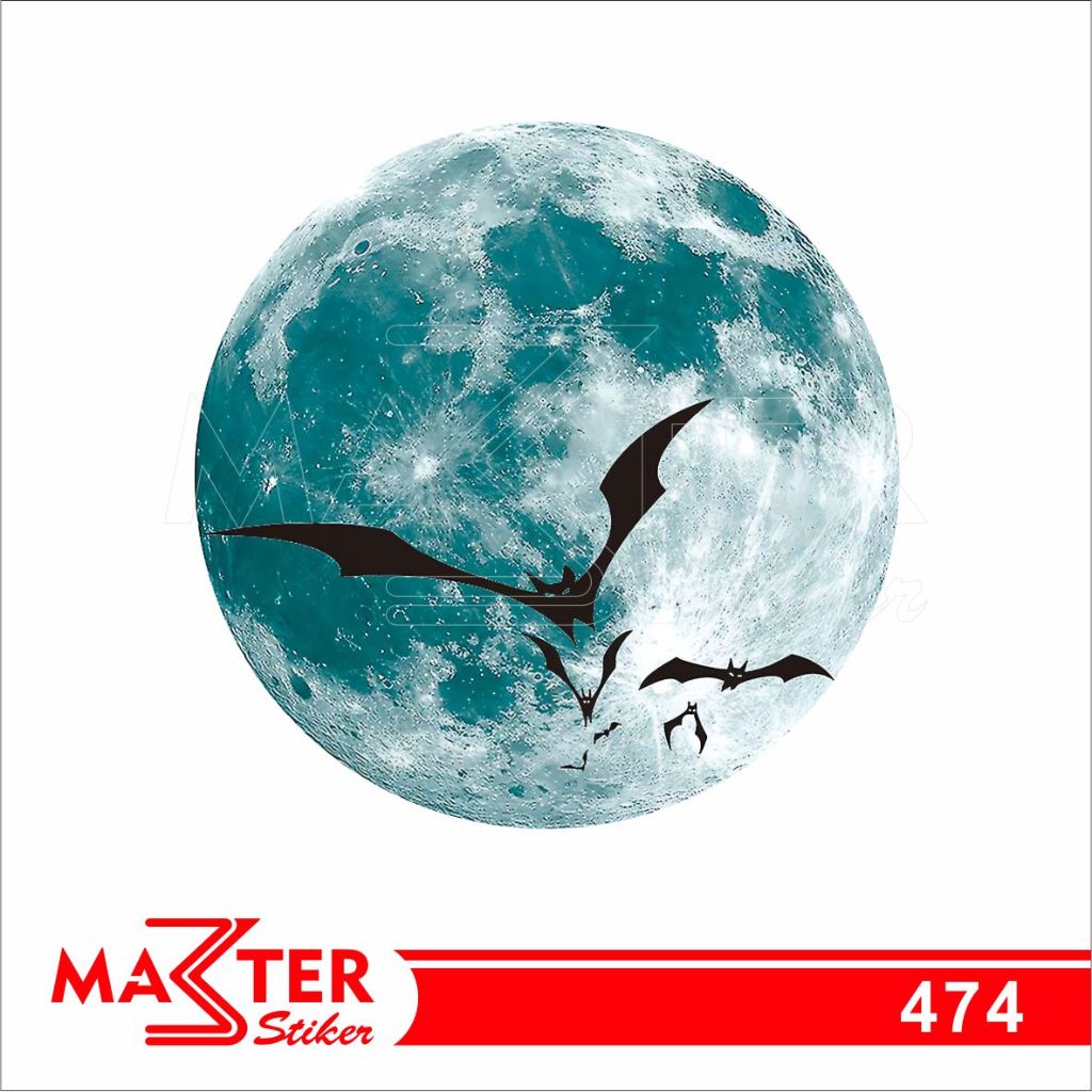 

474 - Stiker Moon (Bulan), Sticker Vinyl, Cutting, Premium, Tahan Air, Termurah, dan Bisa Custom