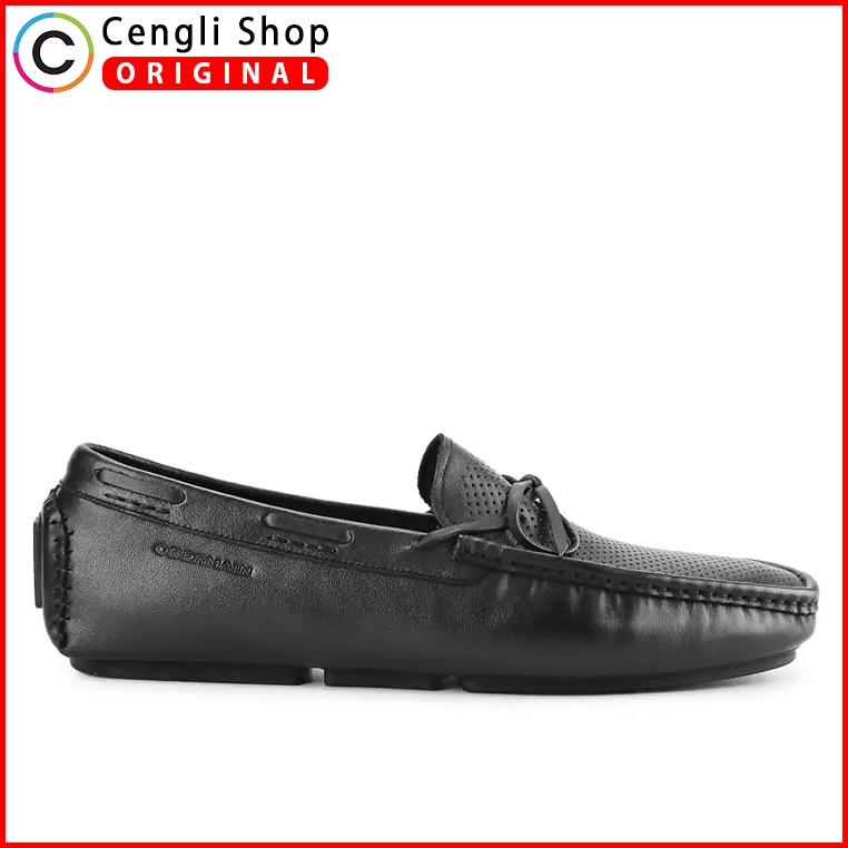 OBERMAIN SEPATU LOAFER PRIA ORIGINAL LOAFERS PANSUS KULIT ASLI ORI HITAM OM21