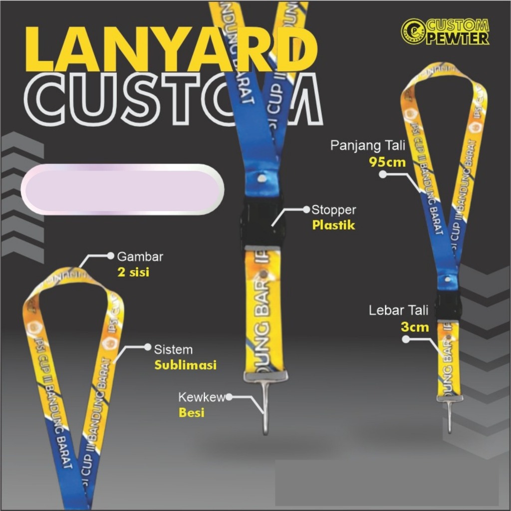 

Custom Tali ID Card 2 Sisi | Lanyard Tali Tissue Custom