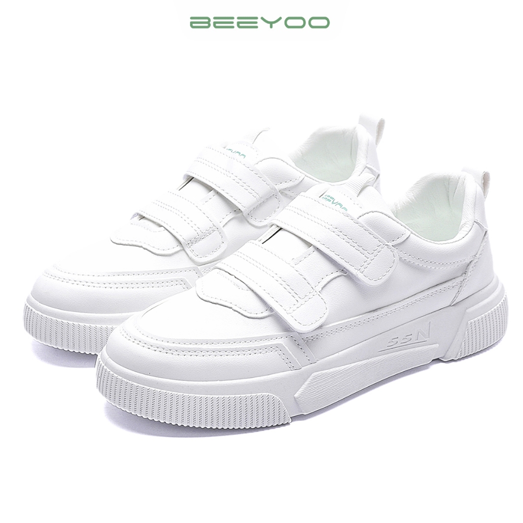 Hot Product Beeyoo Sepatu Wanita Tanpa Tali Sneakers Wanita Fashion Sport Shoes Kets Putih Polos
