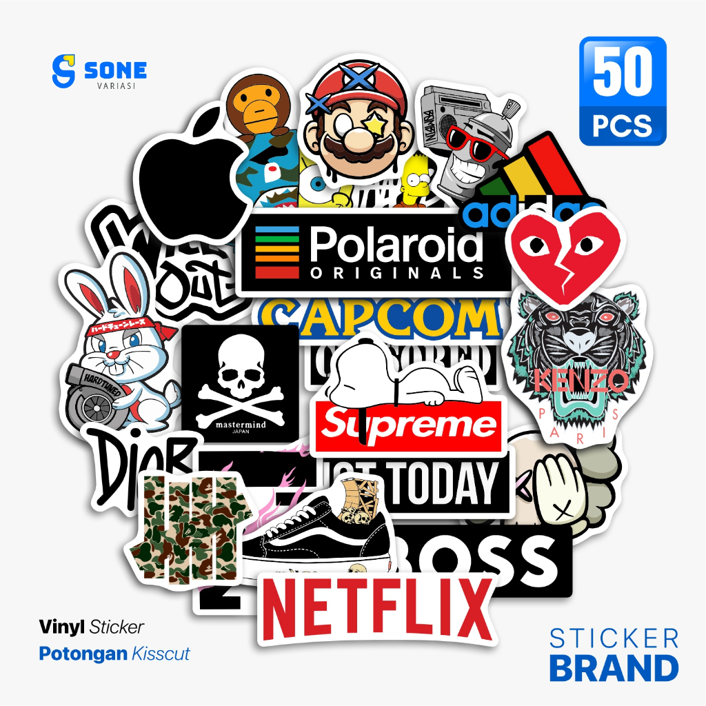 

STIKER Aesthetic Logo Hypebeast Graffiti Paper Vinyl Waterproof Sticker Koper Laptop Thumbler Diary Book Journal