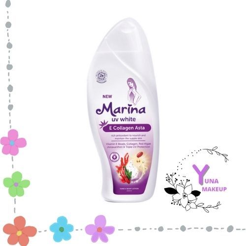 Marina UV White Hand & Body Lotion E Collagen Asta 185 ML / Marina HAND BODY LOTION E Collagen Asta