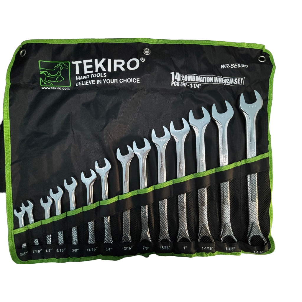 TEKIRO Kunci Ring Pas Set 14 Pcs Inch (3/8" – 1 1/4") – Wrench Set Original
