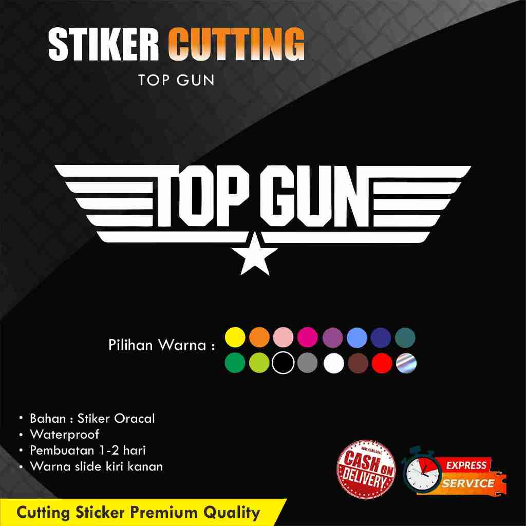 Stiker TOP GUN / Stiker mobil / mobil / Label ORACAL