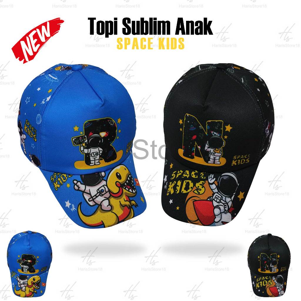 Topi anak sablon sublim dino nasa / Topi anak Dino / Topi anak nasa