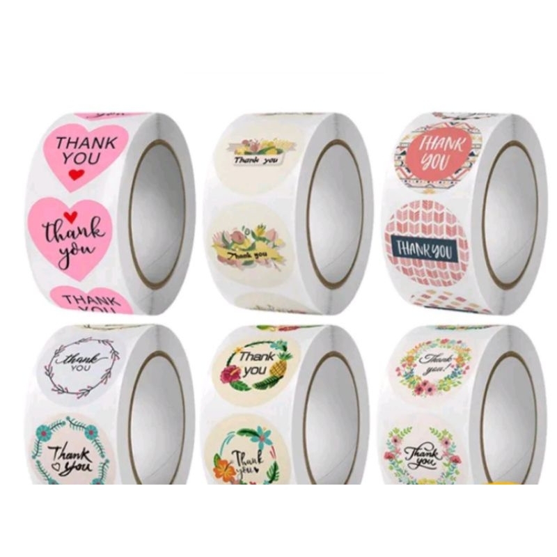 

STIKER THANKYOU 1 ROLL ISI 500PCS STIKER TERKMAKASIH STIKER SELAMAT MENIKMATI