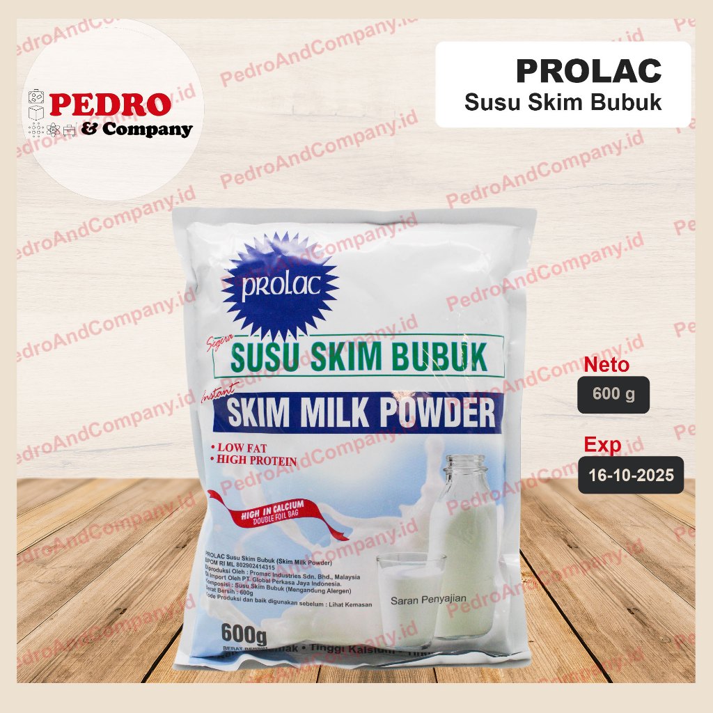

Prolac skim milk powder susu bubuk 600 gram - low far high protein