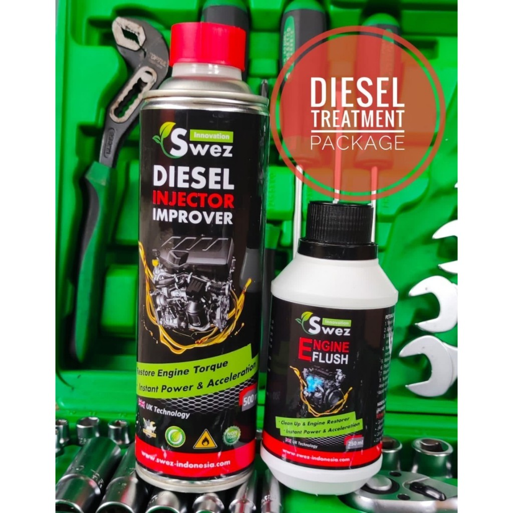 Paket Purging Diesel & Engine Flush - Swez Diesel Injector Improver 500 ML & Swez Engine Flush 250ML