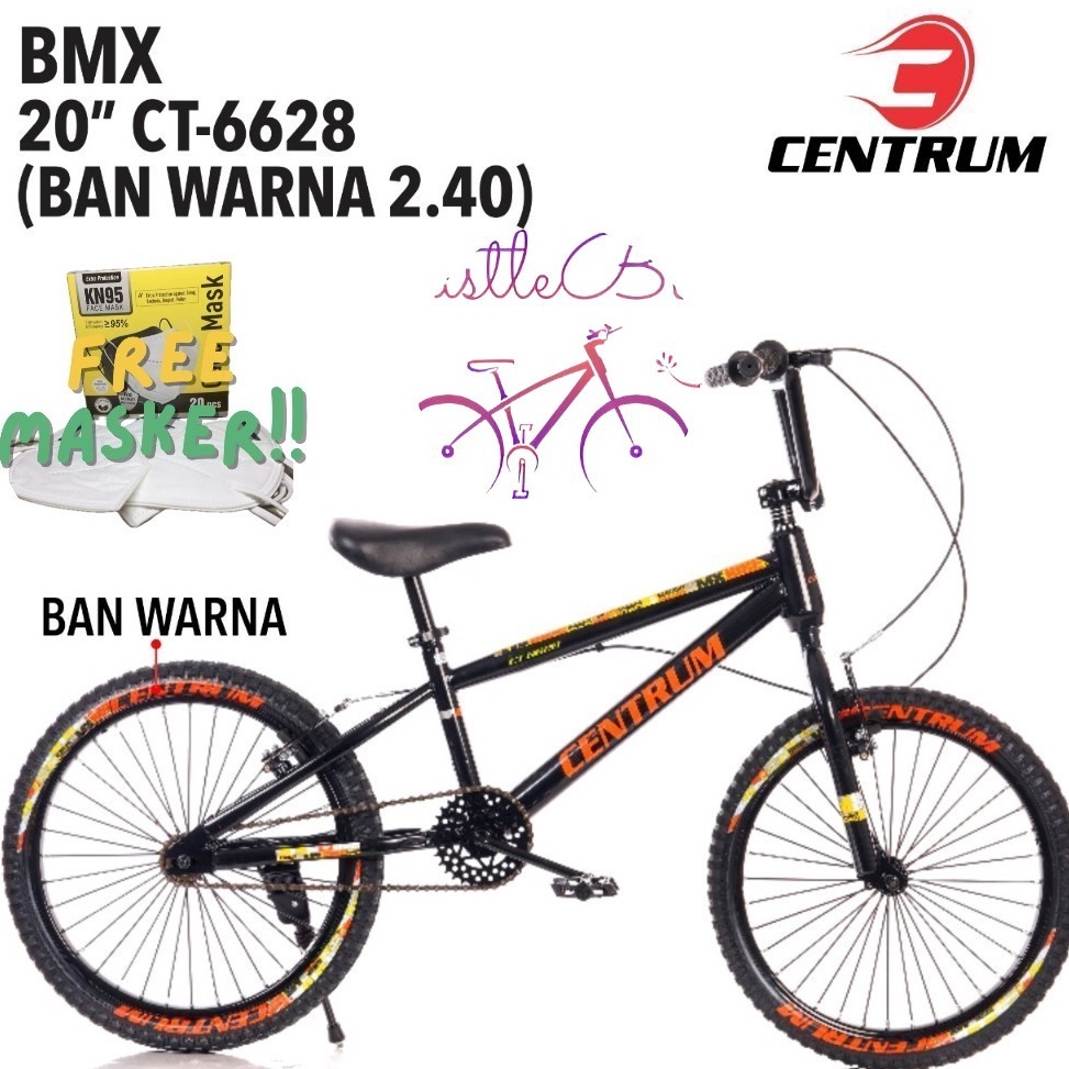 HARGA BERSAHABAT Sepeda BMX Centrum CT6628 BMX Anak 2 x 24Inch BAN WARNA